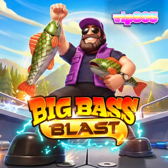 Tampilan layar permainan slot Big Bass Blast dengan tema elektrik