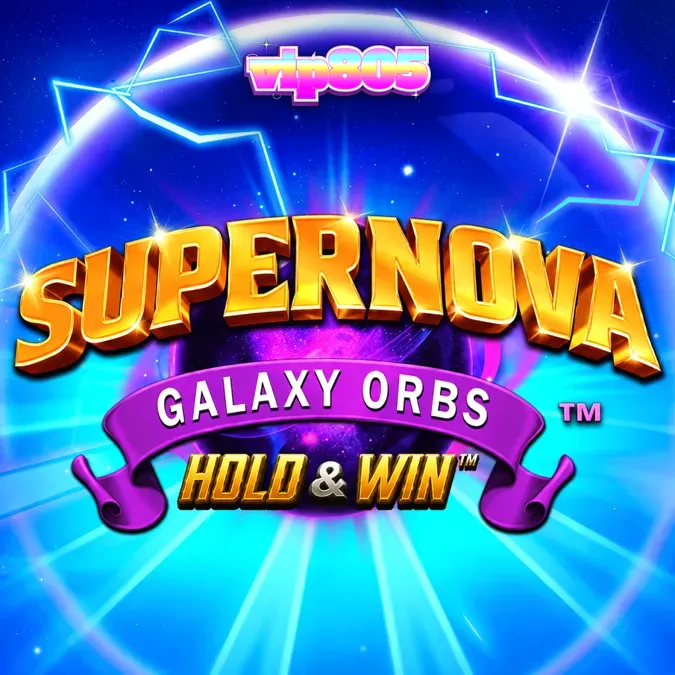 Tampilan visual slot Supernova Galaxy Orbs dengan latar belakang galaksi dan simbol Orb yang bersinar.