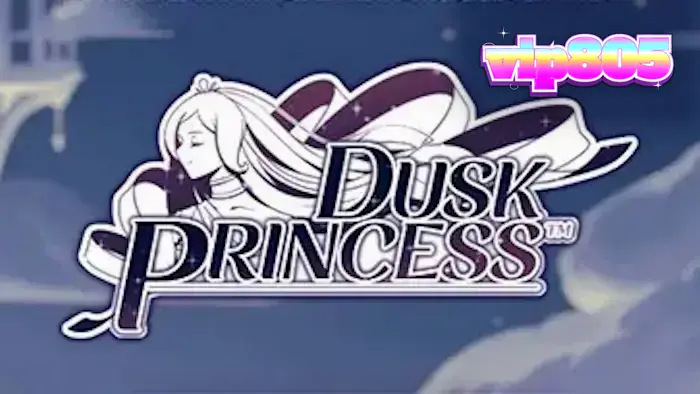 Tampilan visual slot Dusk Princess dengan latar belakang kastil senja dan simbol-simbol fantasi yang elegan.